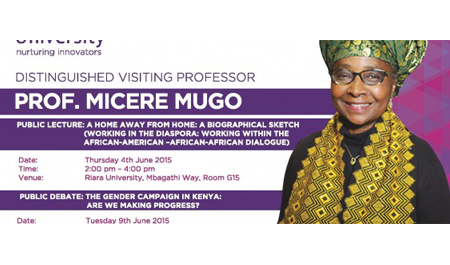 Prof. Micere Mugo Public Lecture and Visit to Riara University